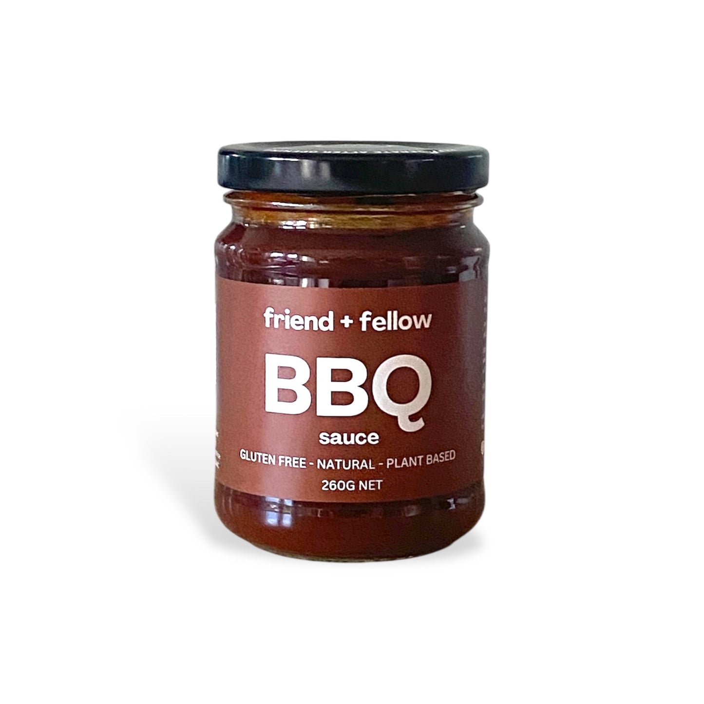 Jar of BBQ sauce with 'friend + fellow'