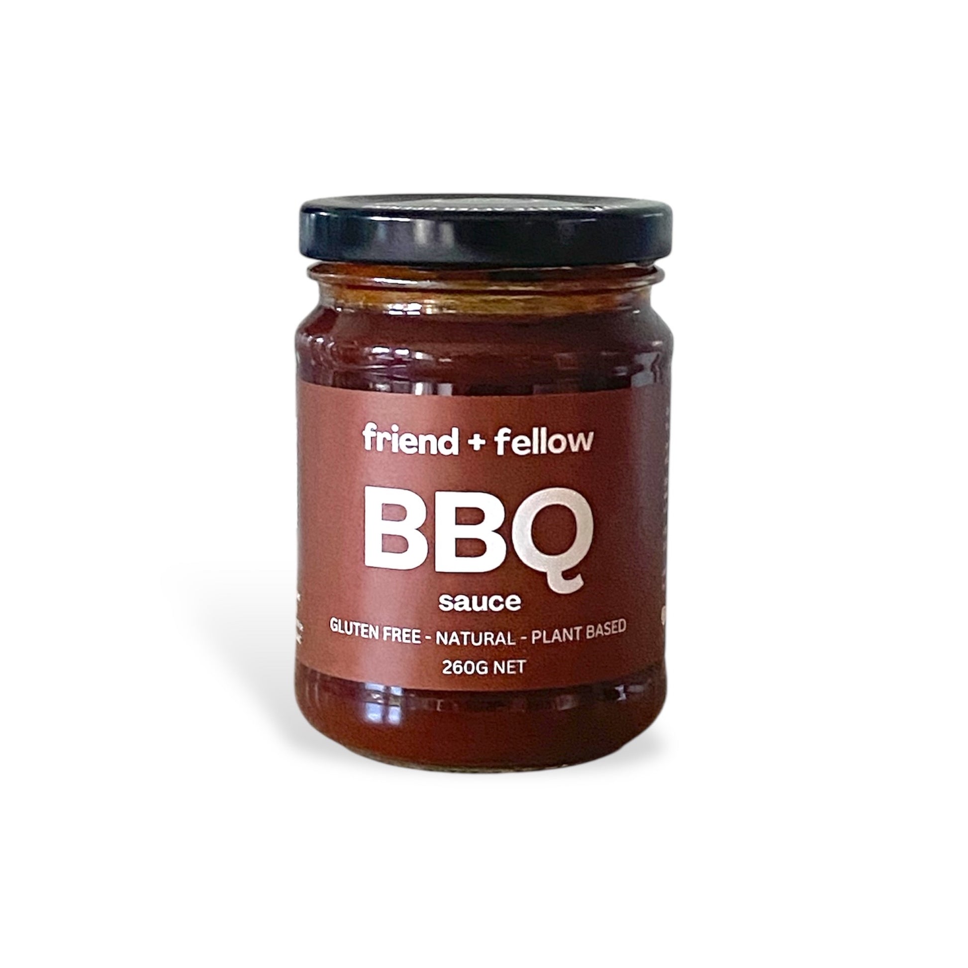 Jar of BBQ sauce with 'friend + fellow' 